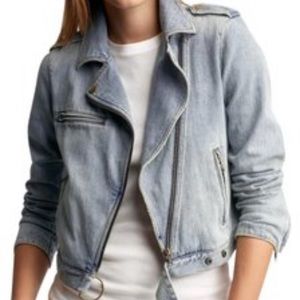 Gap motto biker jean jacket